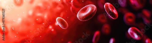 Blood cells 3d background red