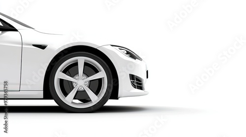 Close-Up View of Car Wheel and Bumper