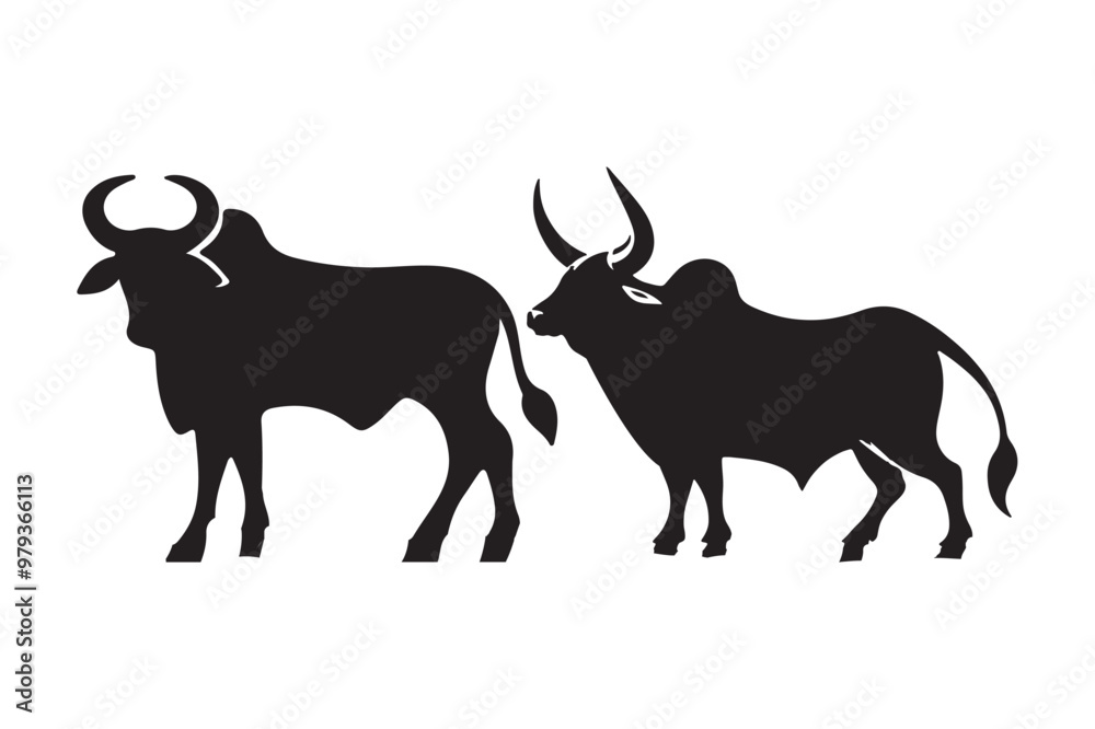 silhouette of a bull vector and illustration silhouette of a bull vector and illustration