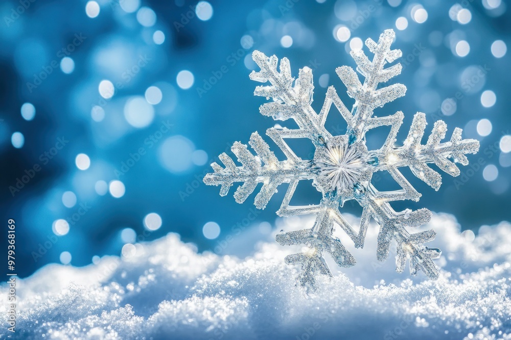 A Sparkling Silver Snowflake in a Winter Wonderland A Sparkling Silver Snowflake in a Winter Wonderland