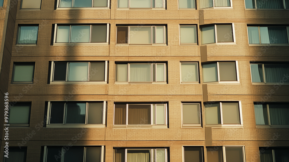 Sunlight creating geometric pattern on building facade Sunlight creating geometric pattern on building facade