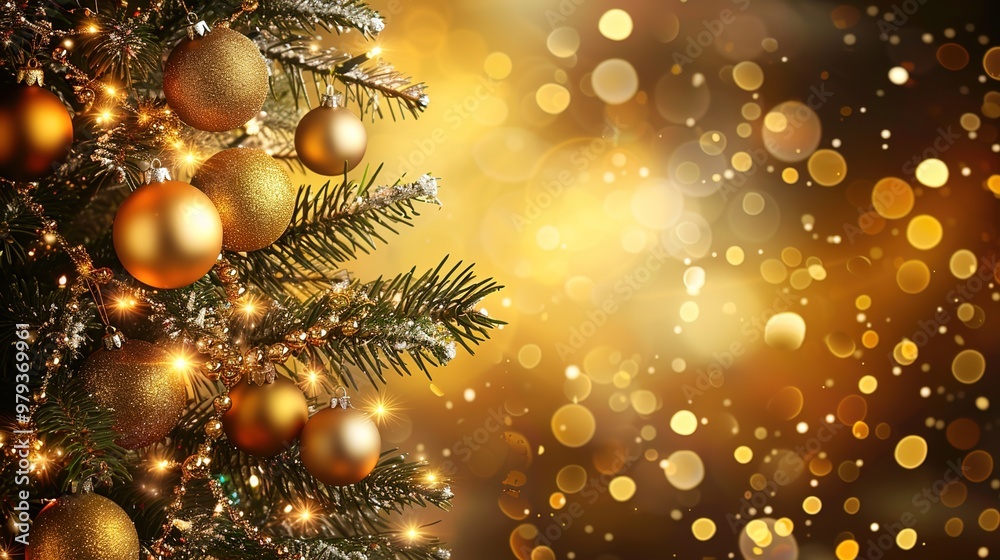 Christmas tree with sparkling ornaments