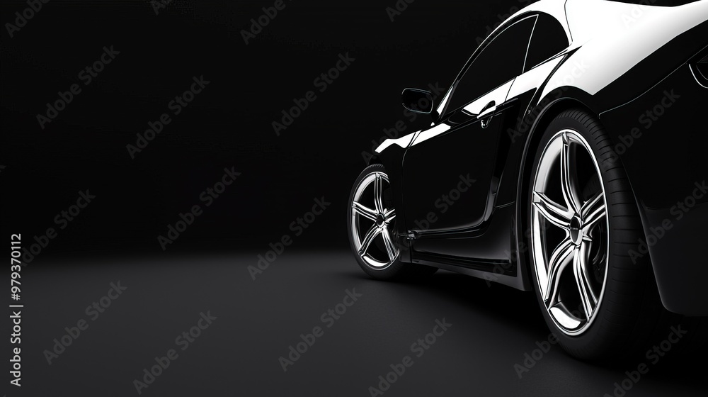 Naklejka premium Sleek Modern Car in Monochrome