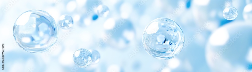 Cosmetic Essence, Liquid bubble, Molecule inside Liquid Bubble on DNA water splash background, 3d rendering Cosmetic Essence, Liquid bubble, Molecule inside Liquid Bubble on DNA water splash background, 3d rendering