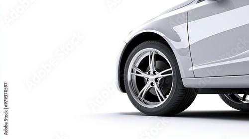 Close-Up View of a White Car Tire