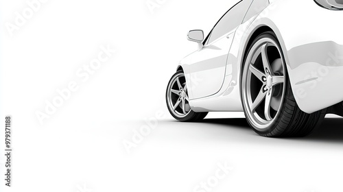 Sleek Car in Motion on Gray Pavement
