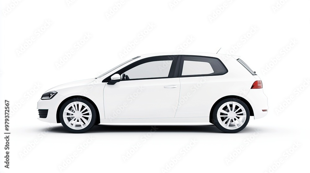 White Hatchback Car on Flat Surface White Hatchback Car on Flat Surface