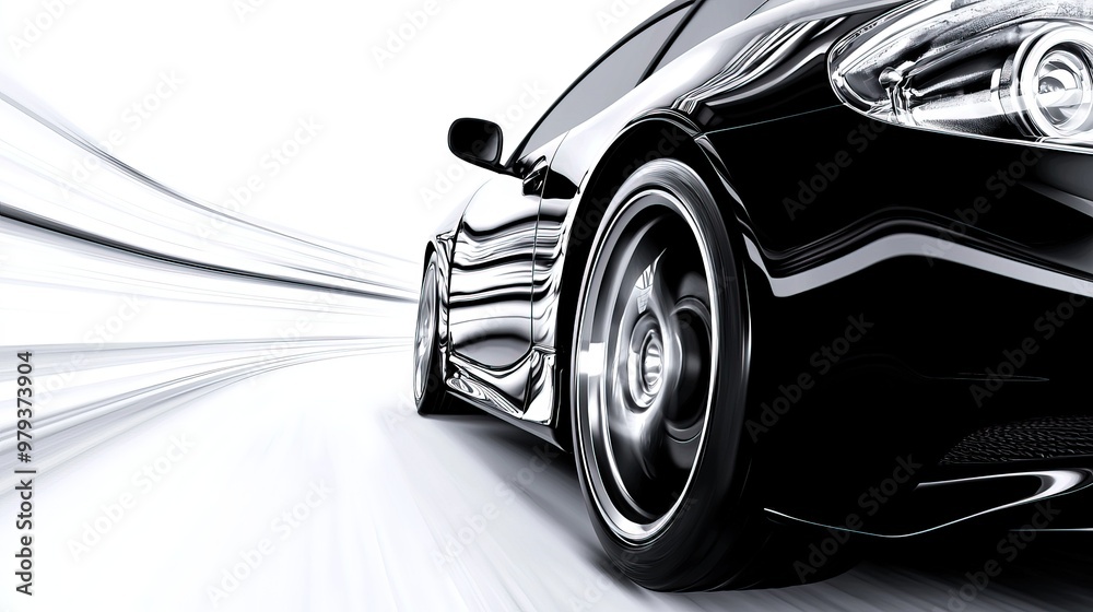 Racing Car in Motion on Gray Road Racing Car in Motion on Gray Road