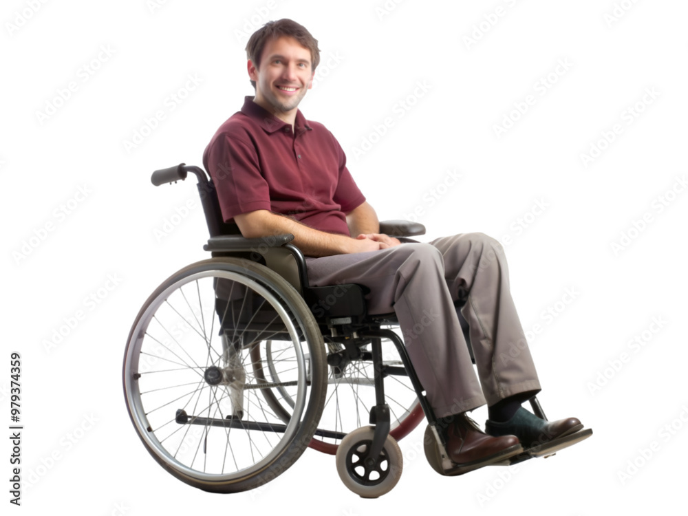 Person with disability isolated on transparent background Person with disability isolated on transparent background