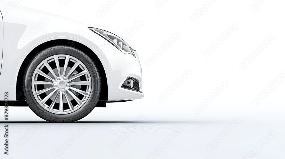 Close-up of a White Car Wheel Close-up of a White Car Wheel