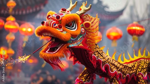 Dragon dance for chinese new year