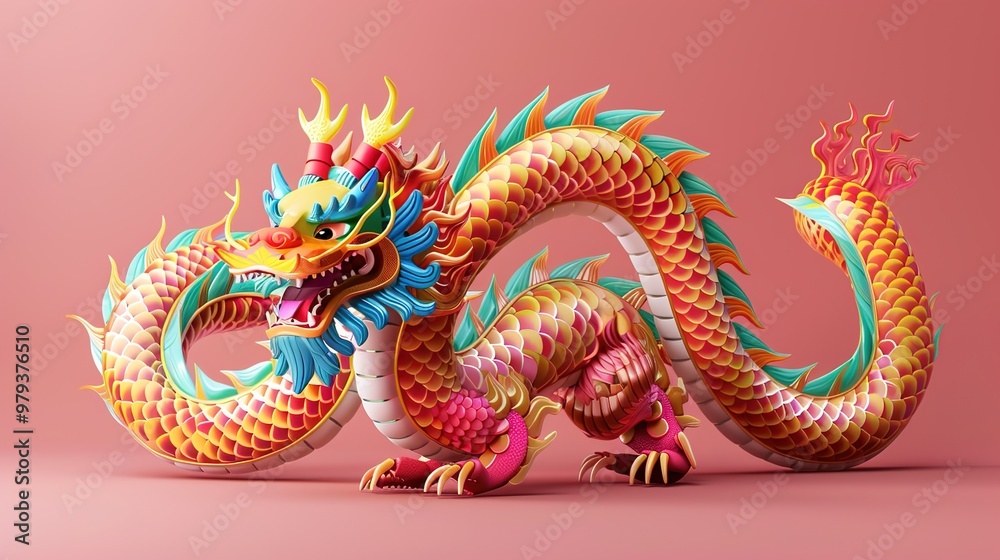 Fototapeta premium Dragon dance for chinese new year