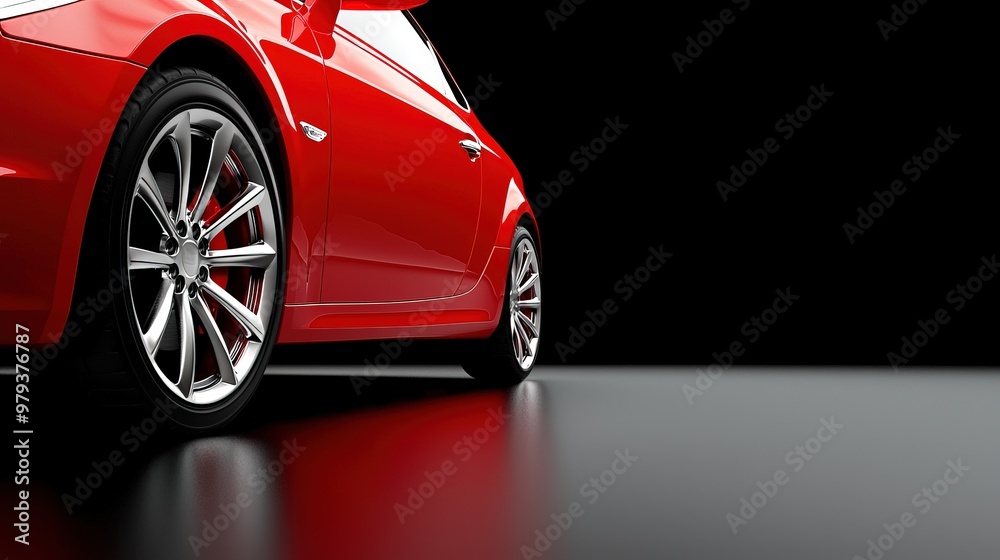 Vibrant Red Sports Car in Motion Vibrant Red Sports Car in Motion