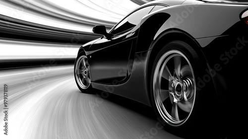 Sleek, Modern Sports Car in Motion