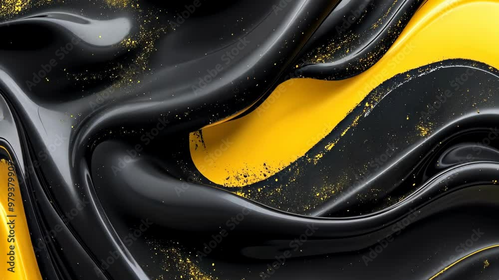Vibrant black and yellow abstract paint swirl created in a local studio during an afternoon art session Vibrant black and yellow abstract paint swirl created in a local studio during an afternoon art session