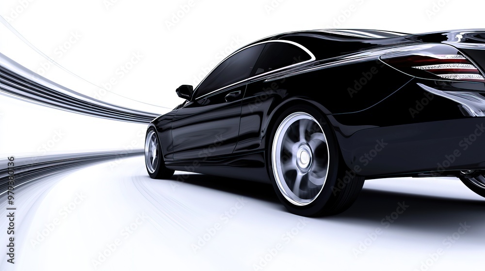 Fototapeta premium High-Speed Sports Car on Open Road