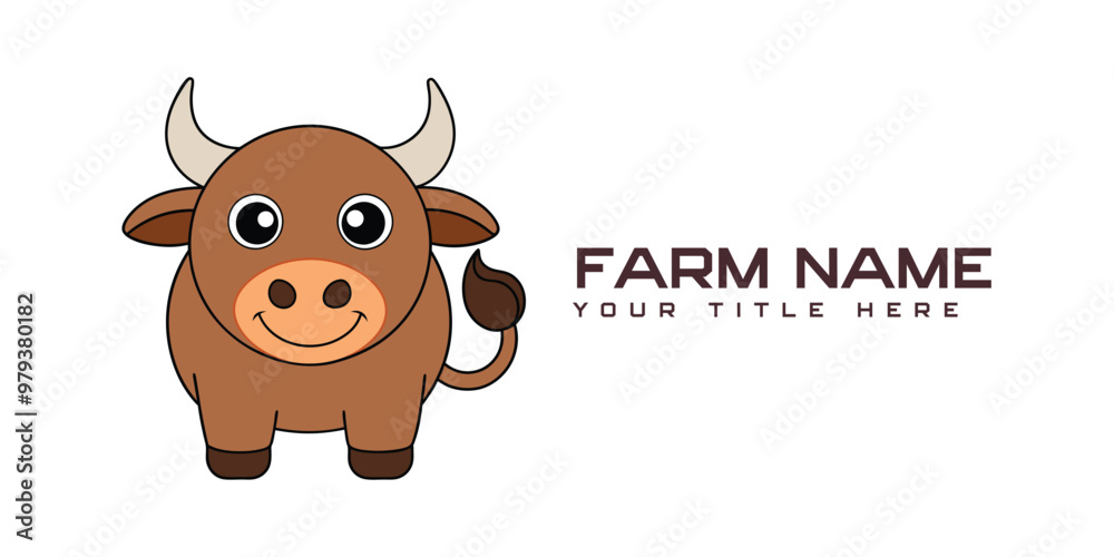Cow farm logo vector design logo