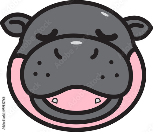 Baby cute pygmy hippo
