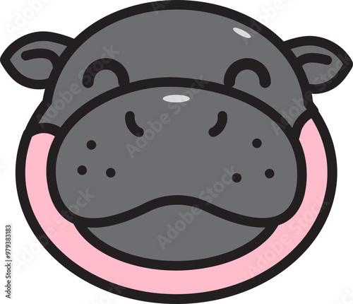 Baby cute pygmy hippo