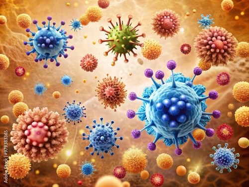 Detailed vector illustration of the humoral immune response process, showcasing the recognition of antigens by B cells, activation of immune cells, and production of antibodies