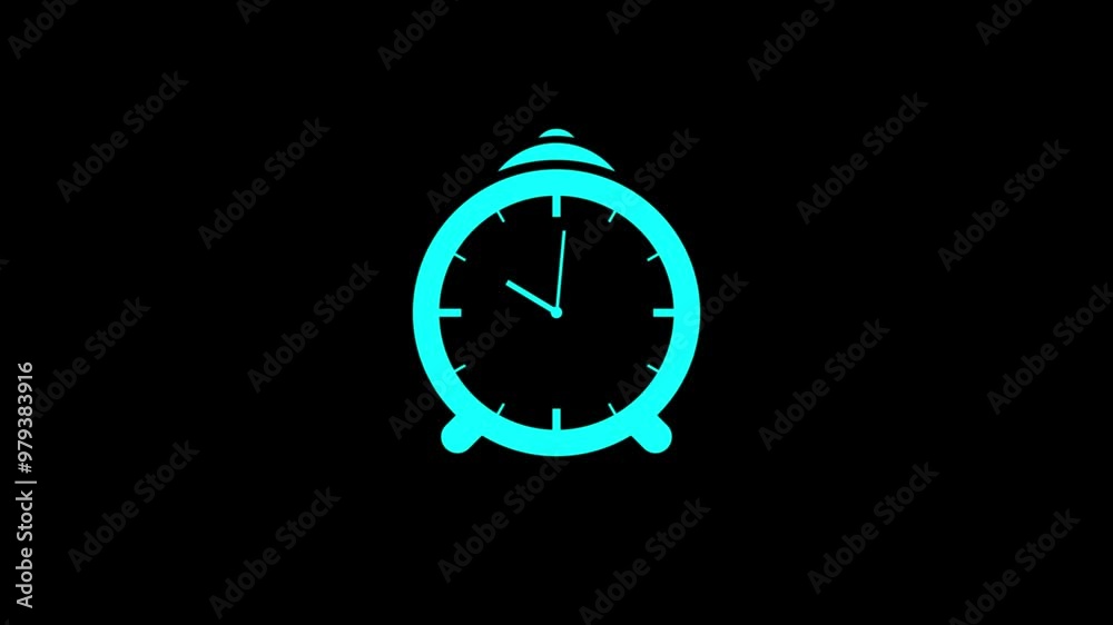 alarm icon animation video and black background. alarm icon animation video and black background.
