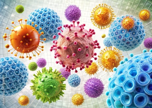 Accurate and colorful illustration of the humoral immune response, depicting the activation of B cells, production of plasma cells, and release of antibodies