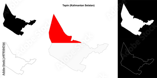 Tapin blank outline map set photo