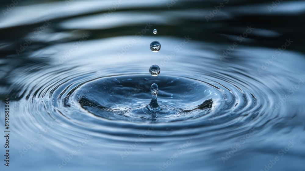 Clear Water drop with circular waves Clear Water drop with circular waves
