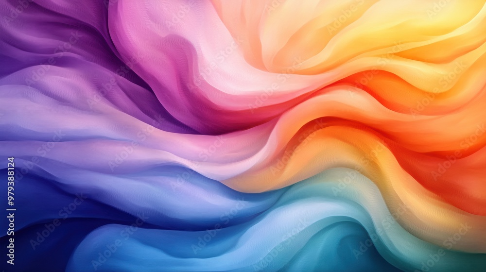 Fototapeta premium A colorful abstract background with a rainbow colored wave, AI