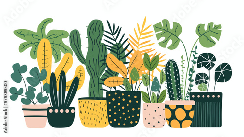 Trendy Urban Jungle Illustration for Stylish Home Decor with Plant