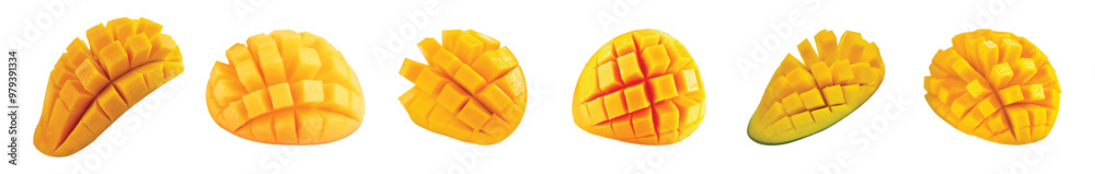 Mango slice of different shapes, vector illustration. Mango slice of different shapes, vector illustration.