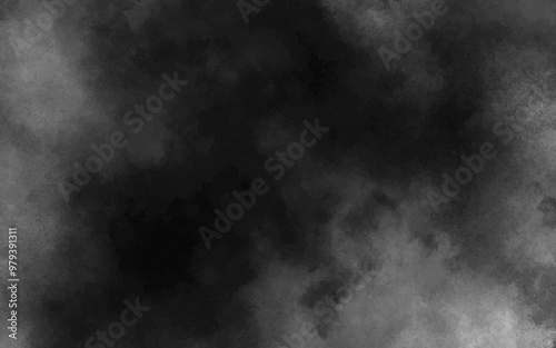 Abstract black and white realistic smoke clouds with shadow overlay effect background. Mystery dark background with spooky white light and fog. Vector illustration of smoky mist toxic vapor on floor.