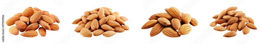 A Pile Of Almonds Isolated On Transparent Background A Pile Of Almonds Isolated On Transparent Background
