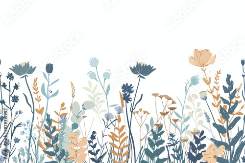 Hand Drawn Herbs and Flowers Vector Design