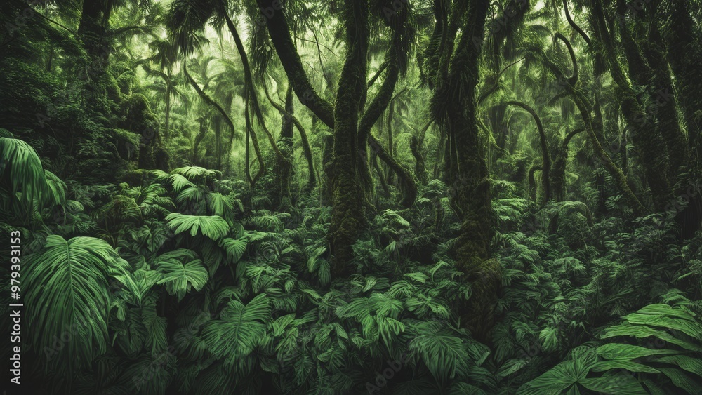 Fototapeta premium forest in the rain