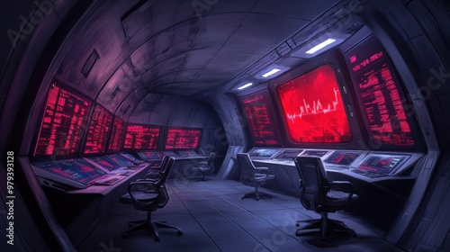 A room with a lot of computers and monitors in it, AI