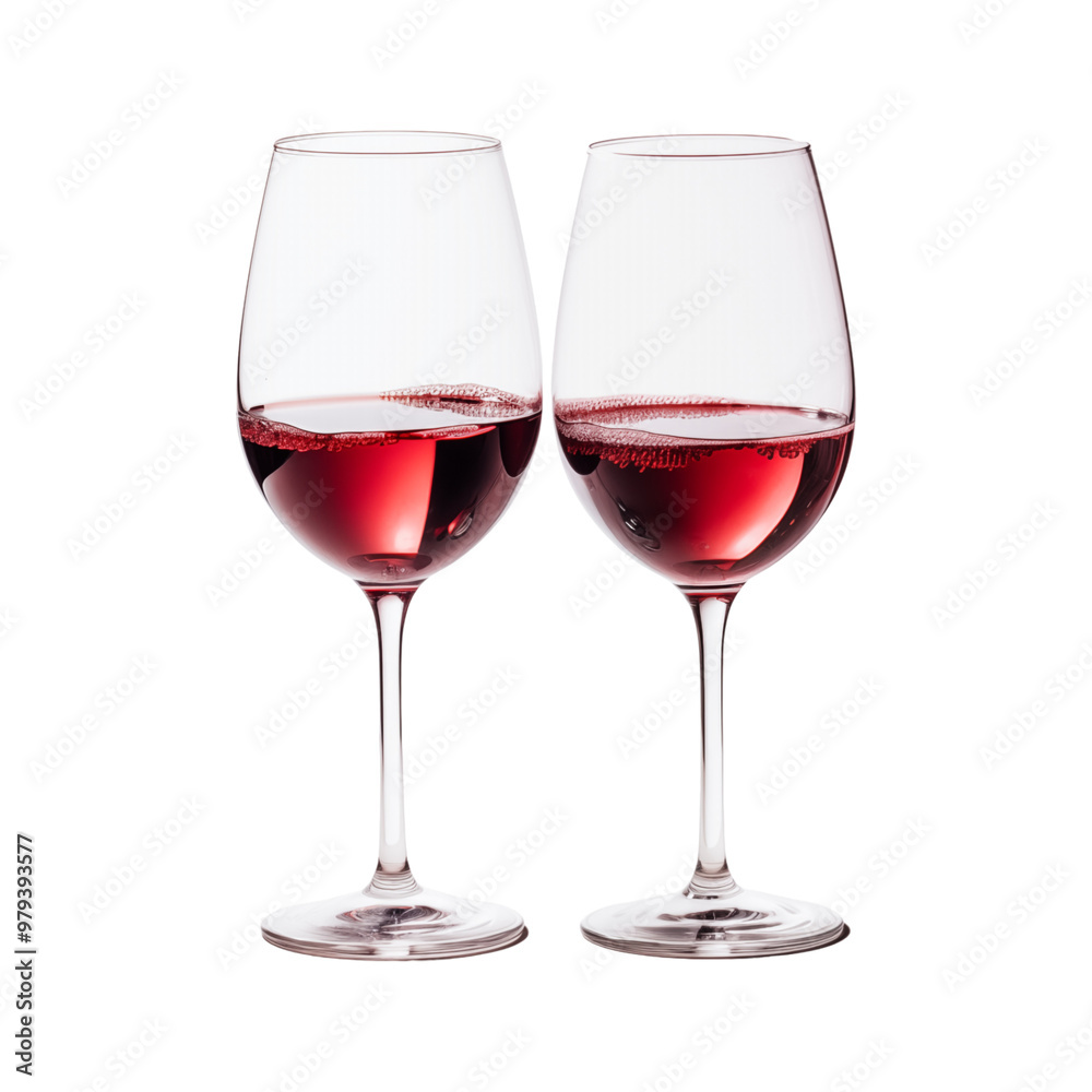 Two wine glasses clinking spill red wine, perfect for wine bars or celebratory occasions. Generative AI Two wine glasses clinking spill red wine, perfect for wine bars or celebratory occasions. Generative AI