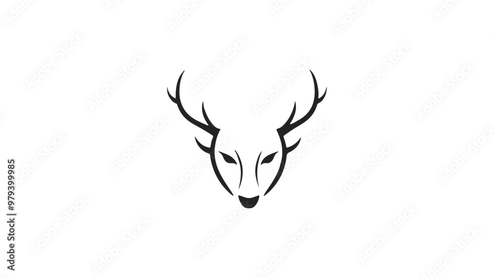 Obraz premium shape of a deer head, minimalism deer head illustration