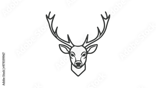 deer head vector simple outline shape