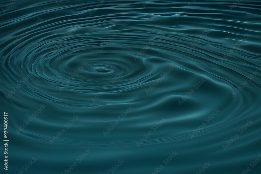 A dark teal water ripple with subtle reflections and fluid movement, Ai Generated A dark teal water ripple with subtle reflections and fluid movement, Ai Generated