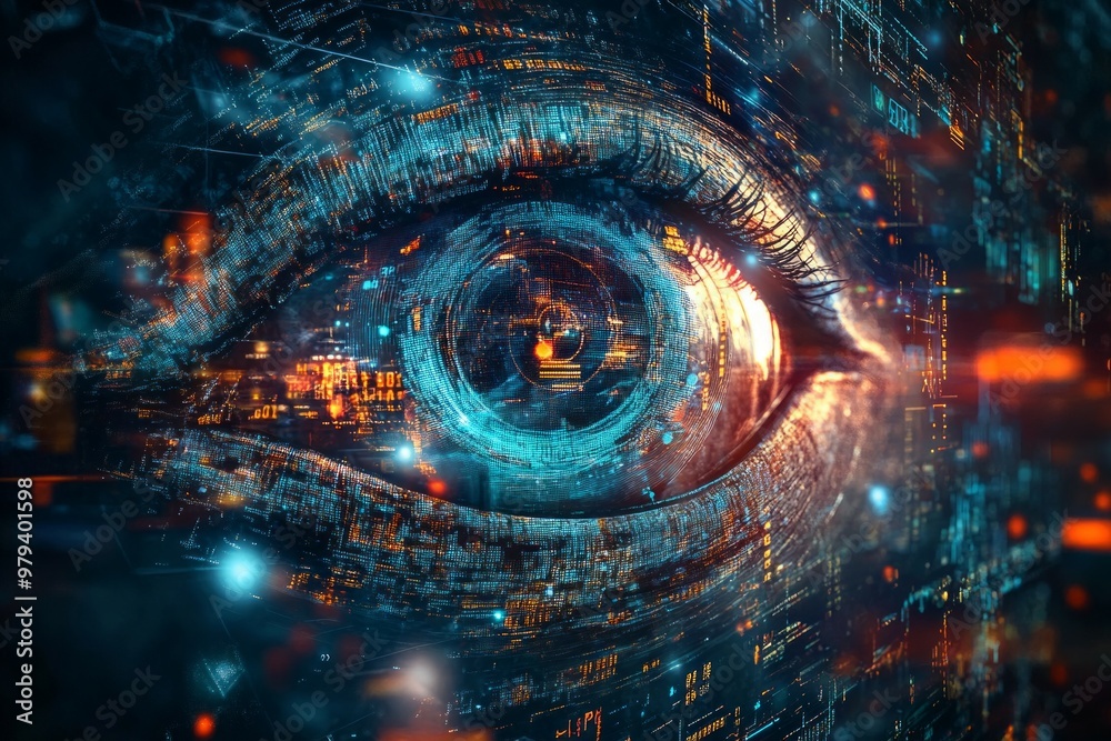 Fototapeta premium The Eye of Vigilance, Cybersecurity