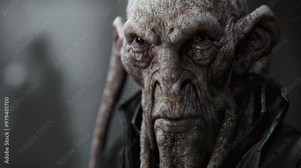 Close-Up Portrait of a Creepy Alien Creature