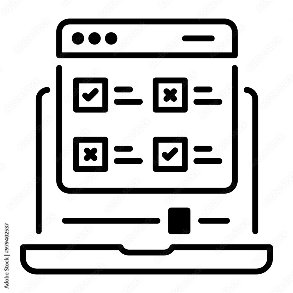 Online quiz icon in linear style Online quiz icon in linear style