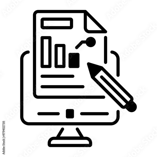 An outline style icon of online assignment 