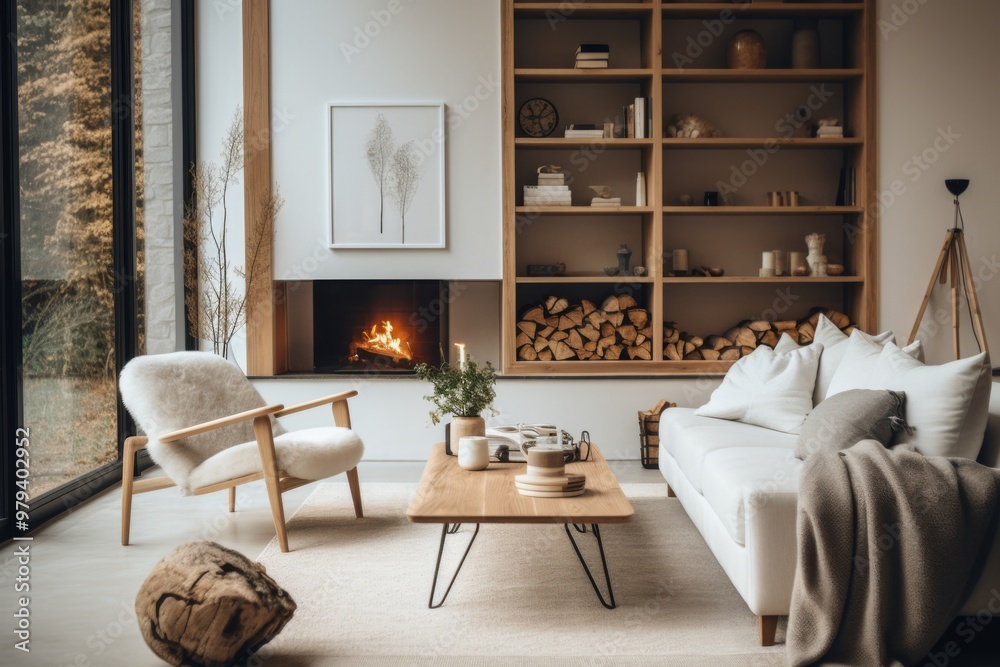 custom made wallpaper toronto digitalInterior of a nordic living room