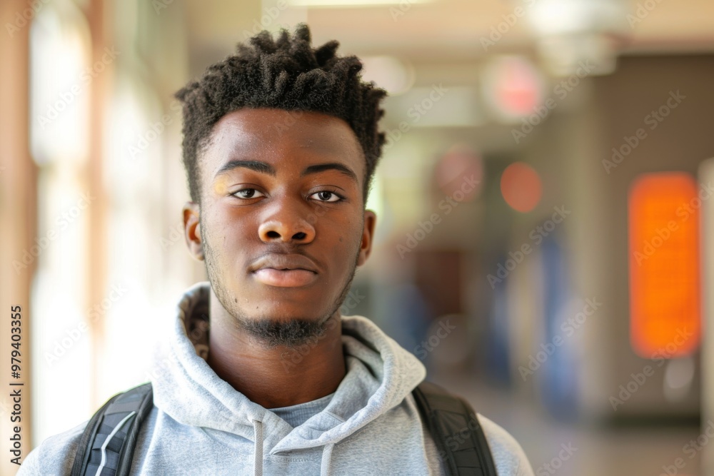 Portrait of a high school African American male student Portrait of a high school African American male student