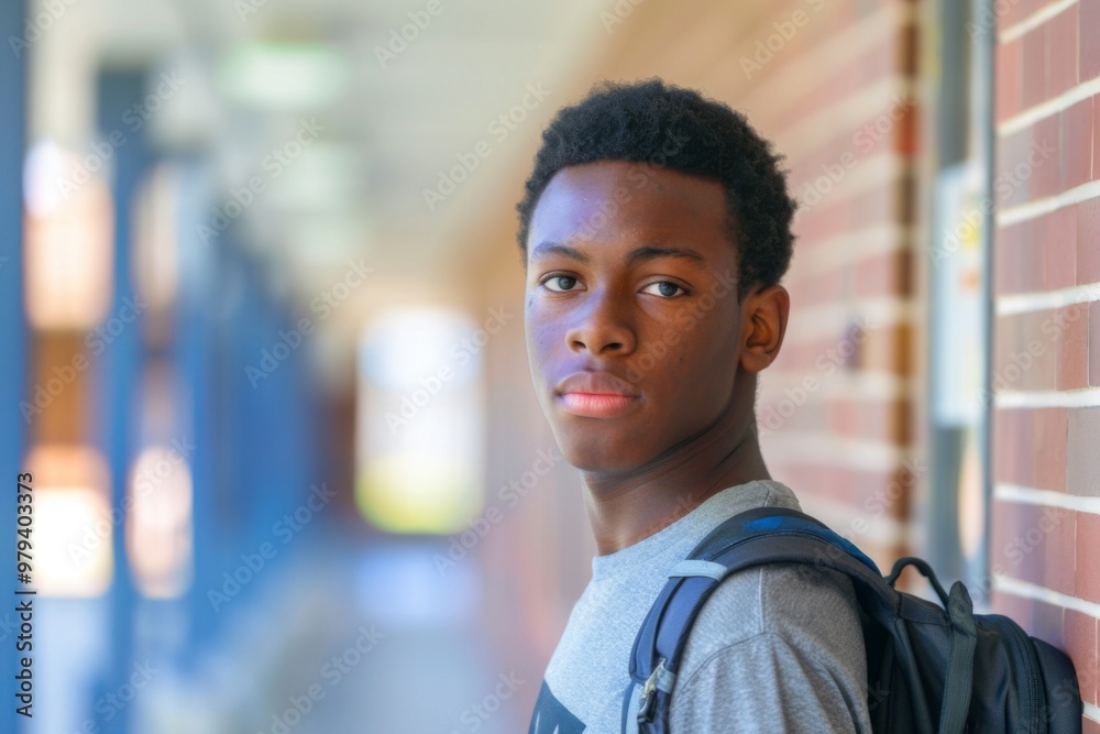 Portrait of a high school African American male student Portrait of a high school African American male student