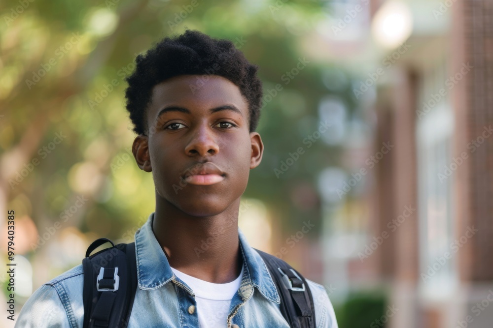 Portrait of a high school African American male student Portrait of a high school African American male student