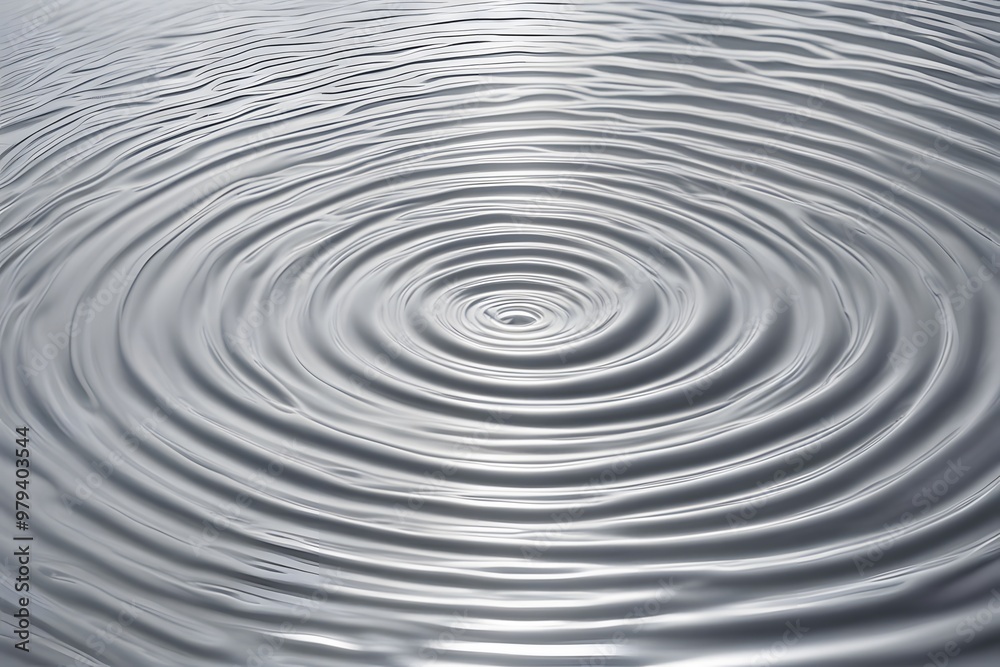 A silver water ripple with soft metallic reflections and fine ripples, Ai Generated