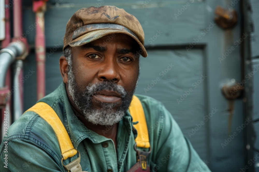 Portrait of a middle aged male plumber Portrait of a middle aged male plumber